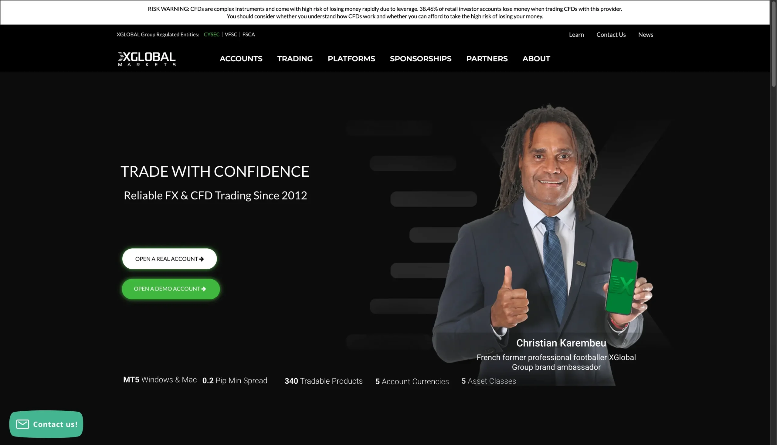 XGLOBAL Markets website
