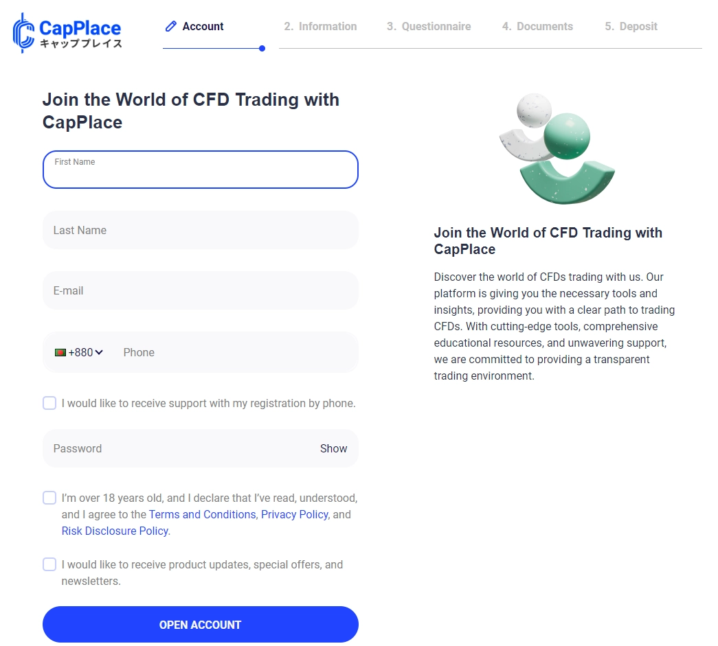capplace registration page
